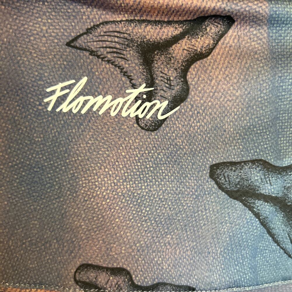 Flomotion Mens Performance Polo Shirt Size Large Sharks Tooth Print Golf Preppy - Picture 6 of 9